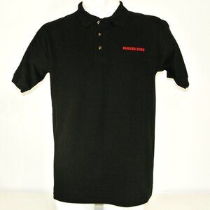 BURGER KING Black Polo Shirt Employee Uniform NEW Size M Medium